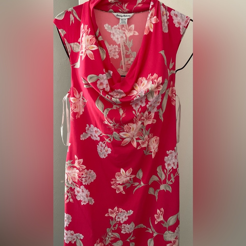 NWT Tommy Bahama  women’s vibrant Pink Floral Dress - size XS